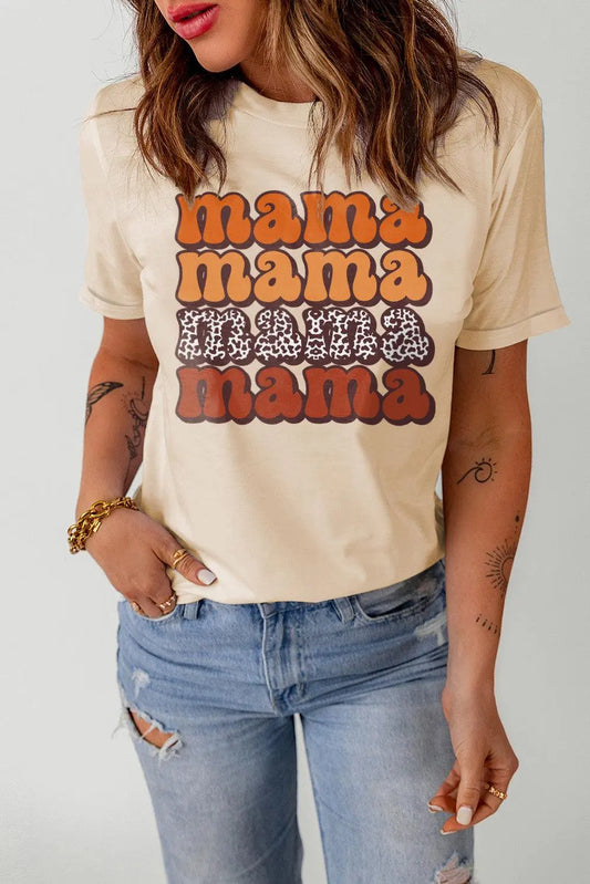 MAMA Graphic Cuffed Sleeve Tee BLUE ZONE PLANET