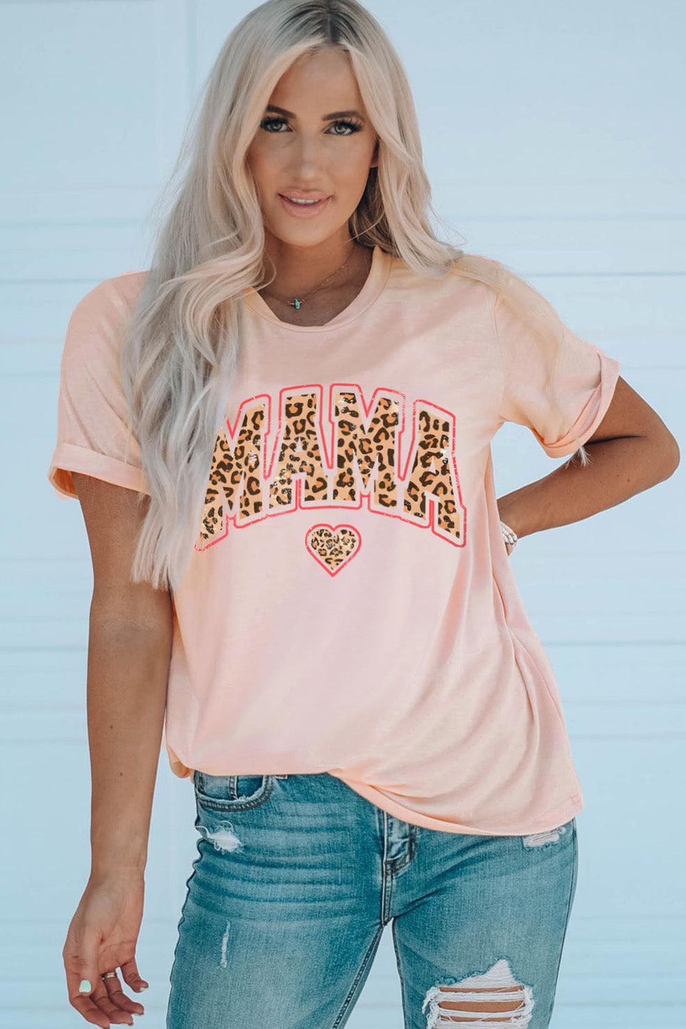 MAMA Heart Graphic Round Neck Tee BLUE ZONE PLANET