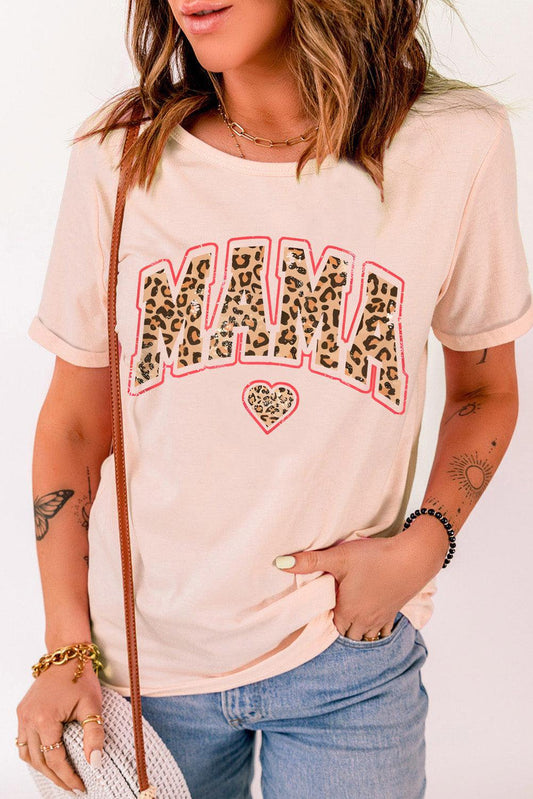 MAMA Heart Graphic Round Neck Tee BLUE ZONE PLANET