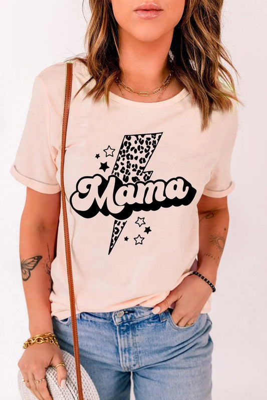 MAMA Lightning Graphic Round Neck Tee BLUE ZONE PLANET