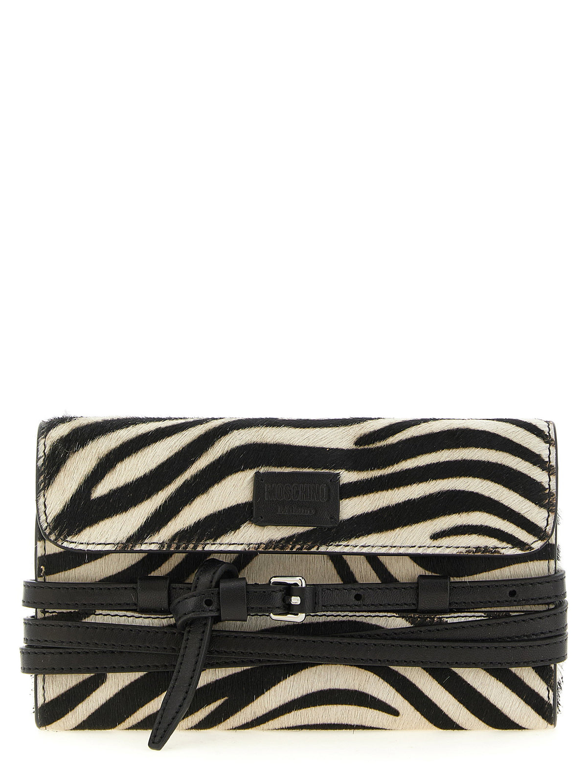 Moschino Tie Me Wallet On Chain-Small Leather Goods-[Adult]-[Female]-UNI-White/black-2022 Online Blue Zone Planet
