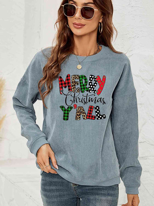 MERRY CHRISTMAS Y'ALL Graphic Sweatshirt BLUE ZONE PLANET