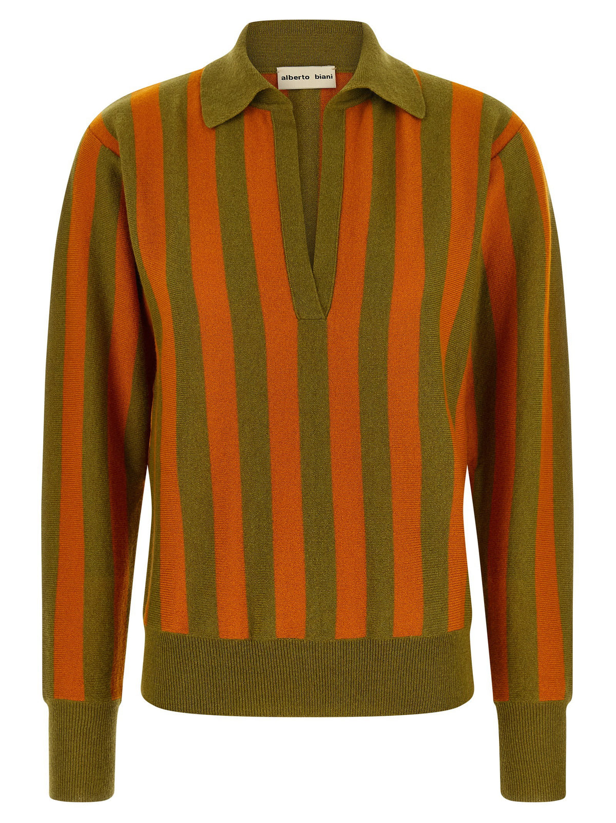 Alberto Biani Striped Knit Polo Shirt-TOPS / DRESSES-[Adult]-[Female]-L-Multicolor-2022 Online Blue Zone Planet