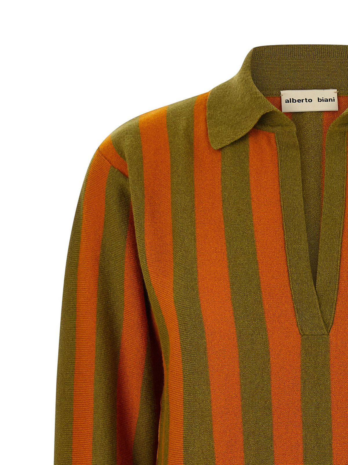 Alberto Biani Striped Knit Polo Shirt-TOPS / DRESSES-[Adult]-[Female]-2022 Online Blue Zone Planet