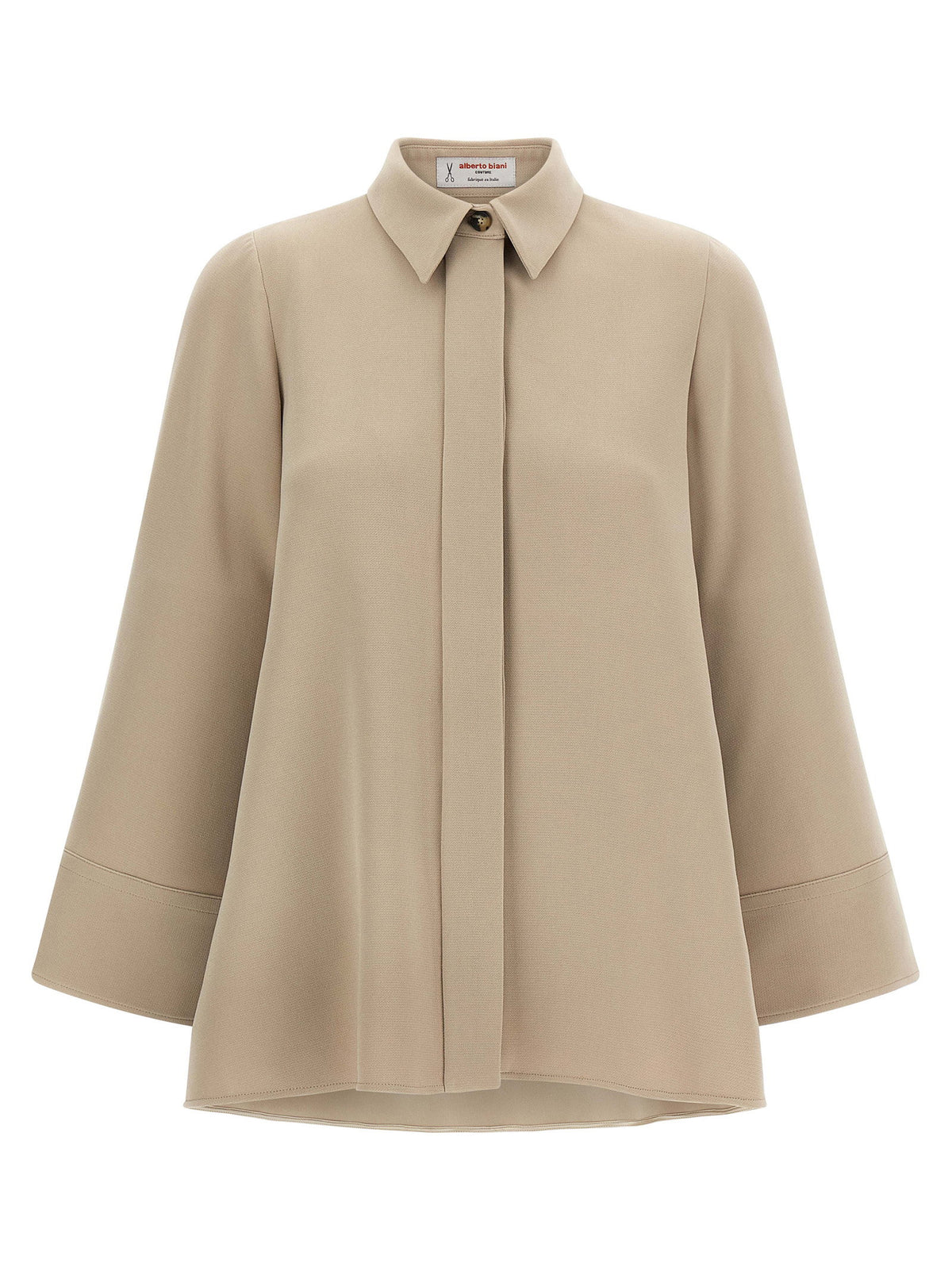 Alberto Biani 3/4 Sleeve Shirt-Shirts-[Adult]-[Female]-38 IT-Beige-2022 Online Blue Zone Planet