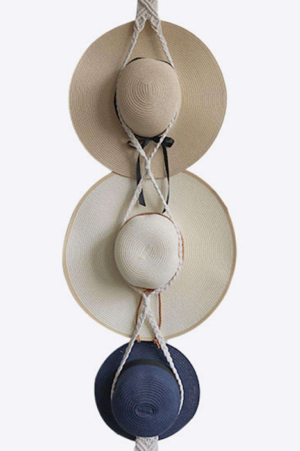 Macrame Triple Hat Hanger BLUE ZONE PLANET