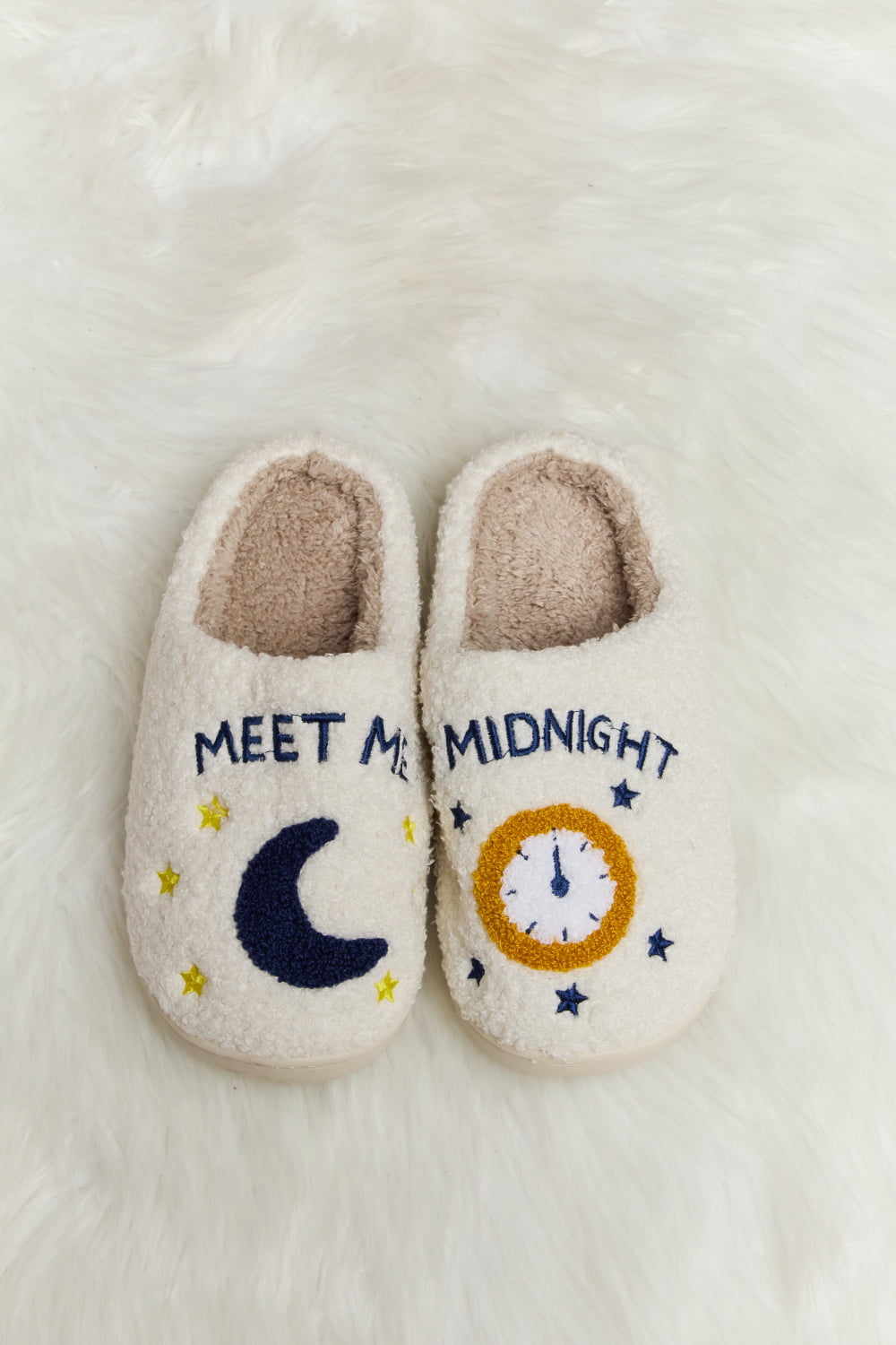 Melody Printed Plush Slide Slippers BLUE ZONE PLANET