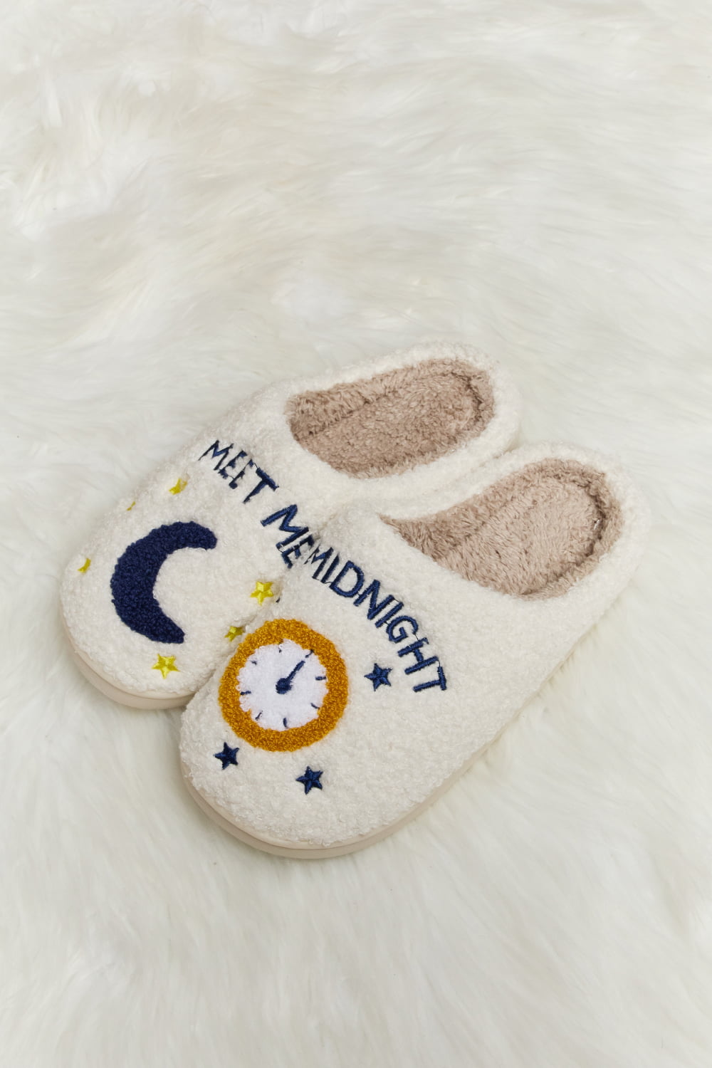 Melody Printed Plush Slide Slippers BLUE ZONE PLANET