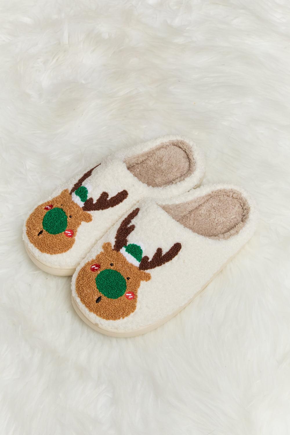 Melody Rudolph Print Plush Slide Slippers BLUE ZONE PLANET