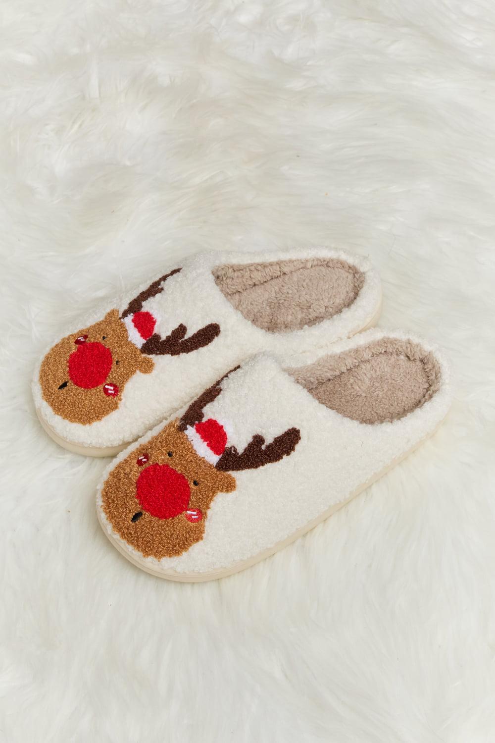 Melody Rudolph Print Plush Slide Slippers BLUE ZONE PLANET