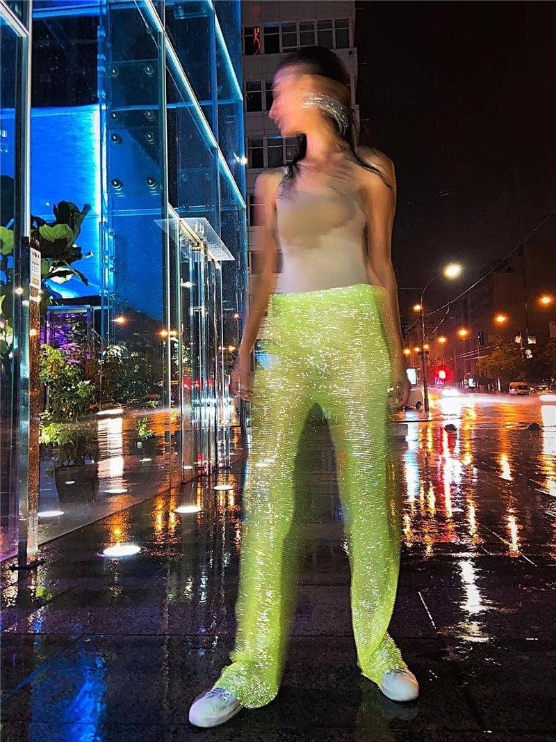 Mesh Diamond Fishnet Pants iYoowe DropShipping