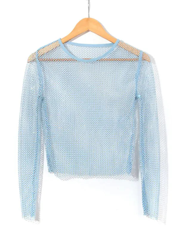 Blue fishnet shirt online