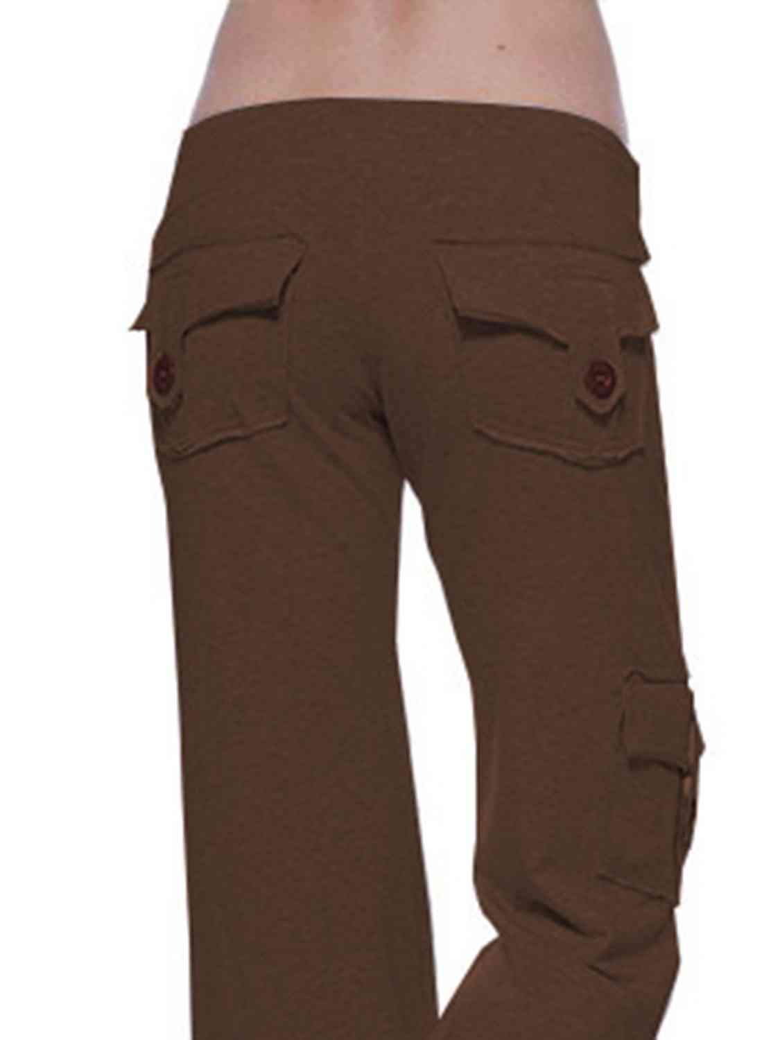 Mid Waist Pants with Pockets BLUE ZONE PLANET