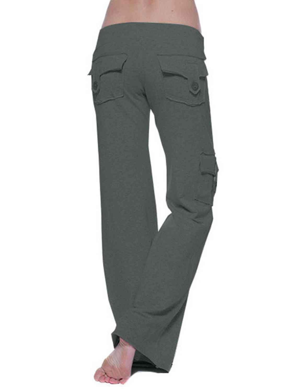 Mid Waist Pants with Pockets BLUE ZONE PLANET