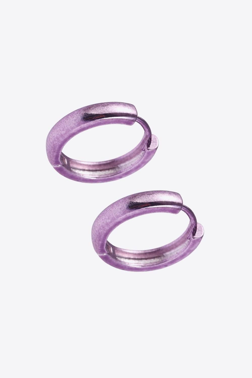 Minimalist Huggie Earrings in Lavender BLUE ZONE PLANET