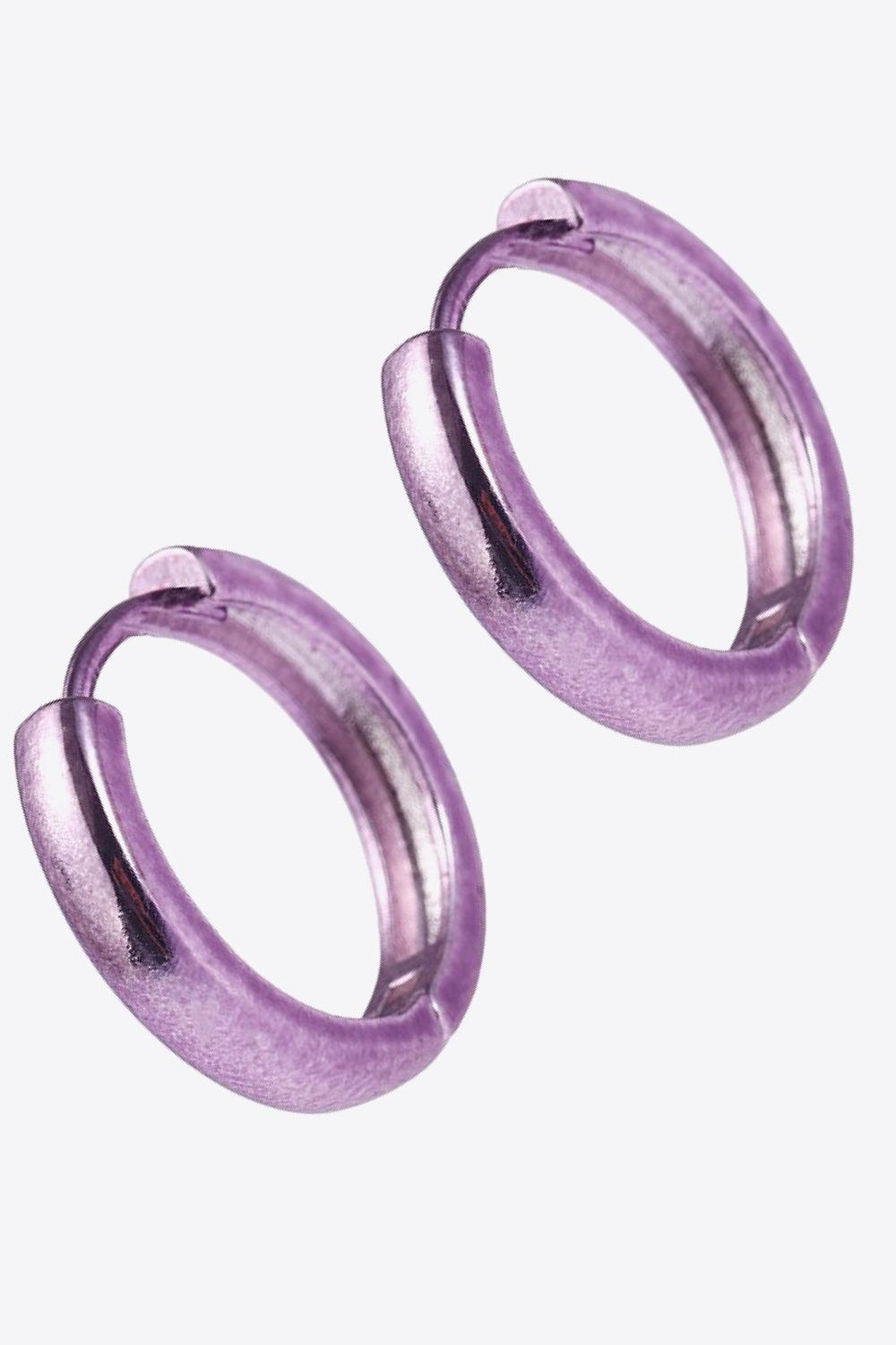 Minimalist Huggie Earrings in Lavender BLUE ZONE PLANET