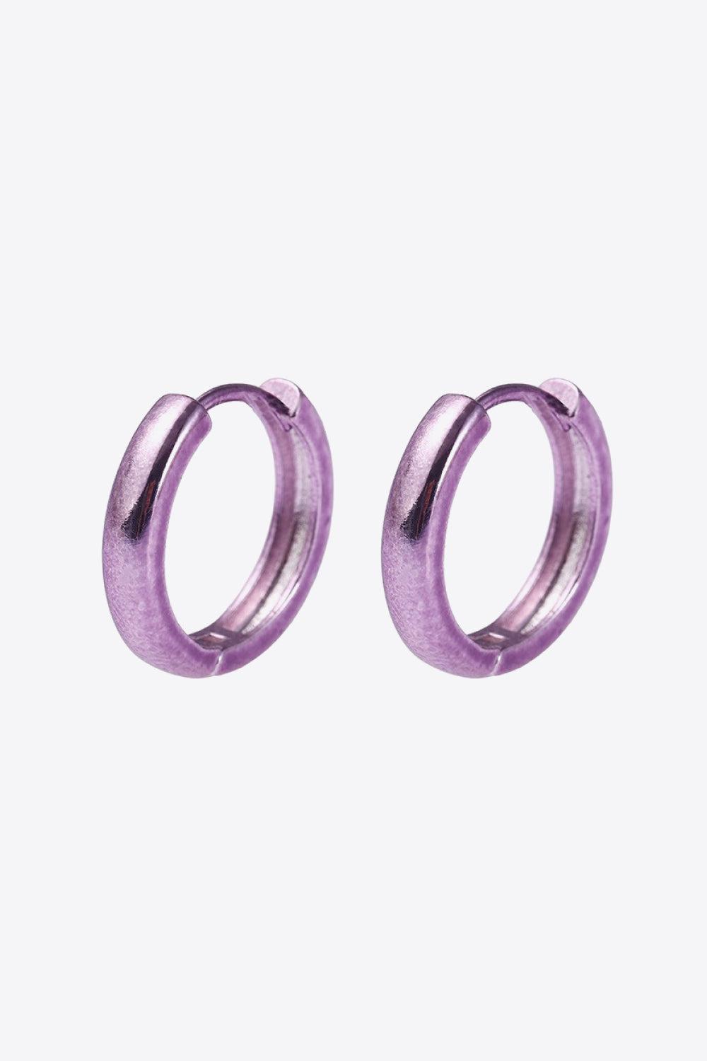 Minimalist Huggie Earrings in Lavender BLUE ZONE PLANET