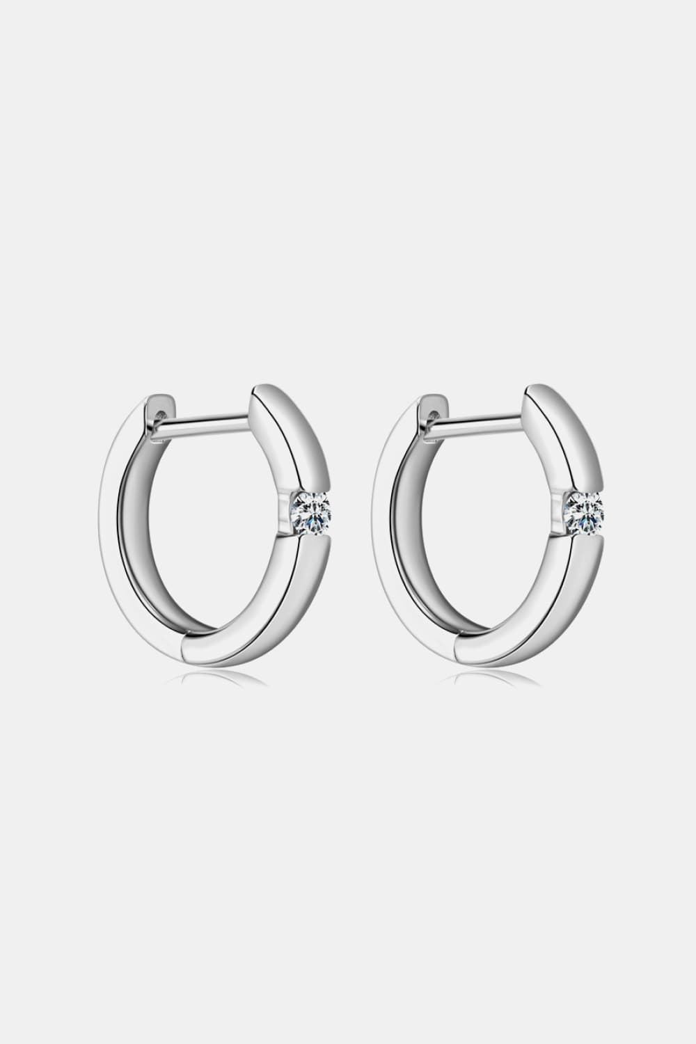 Moissanite 925 Sterling Silver Huggie Earrings BLUE ZONE PLANET