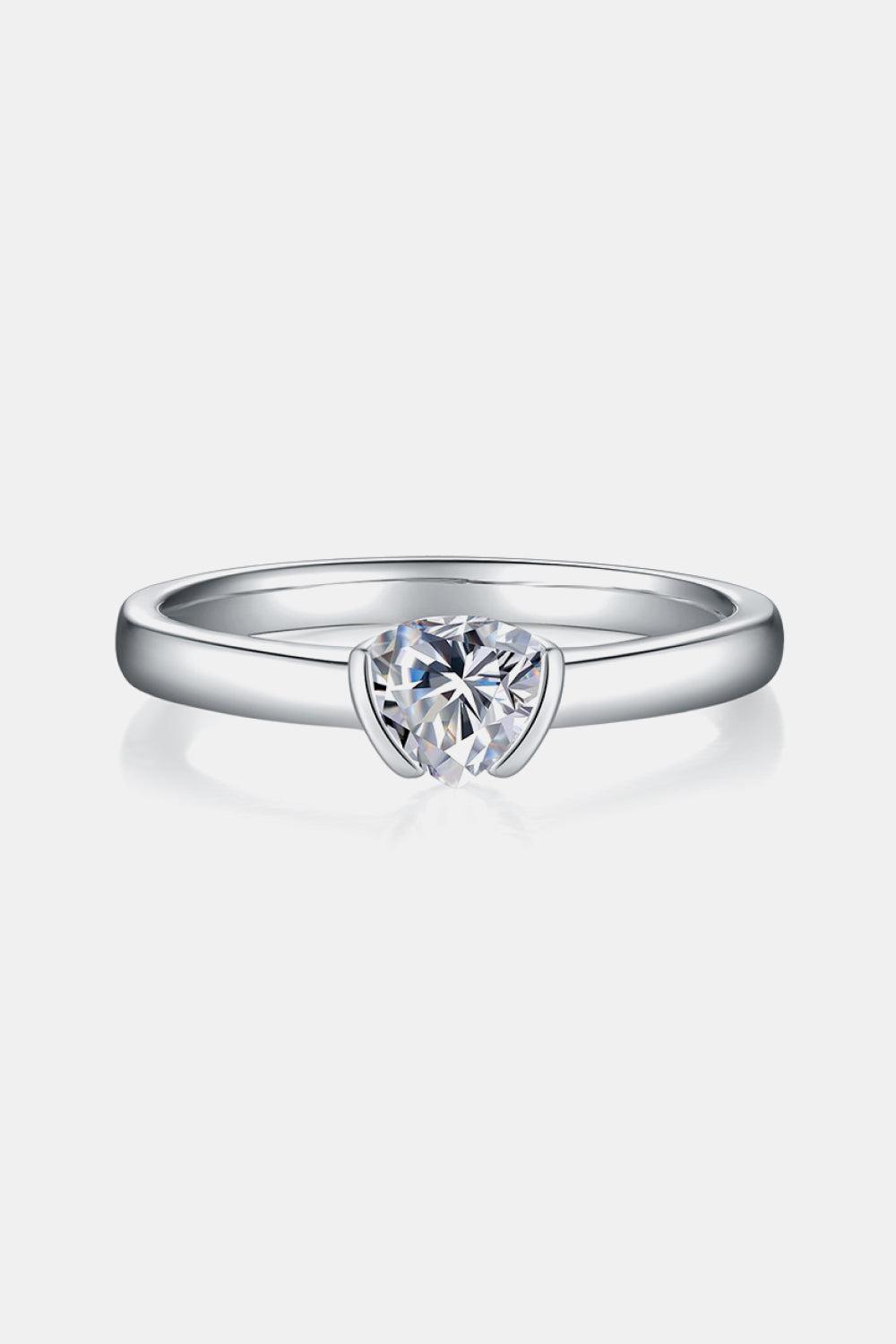 Moissanite 925 Sterling Silver Solitaire Ring BLUE ZONE PLANET