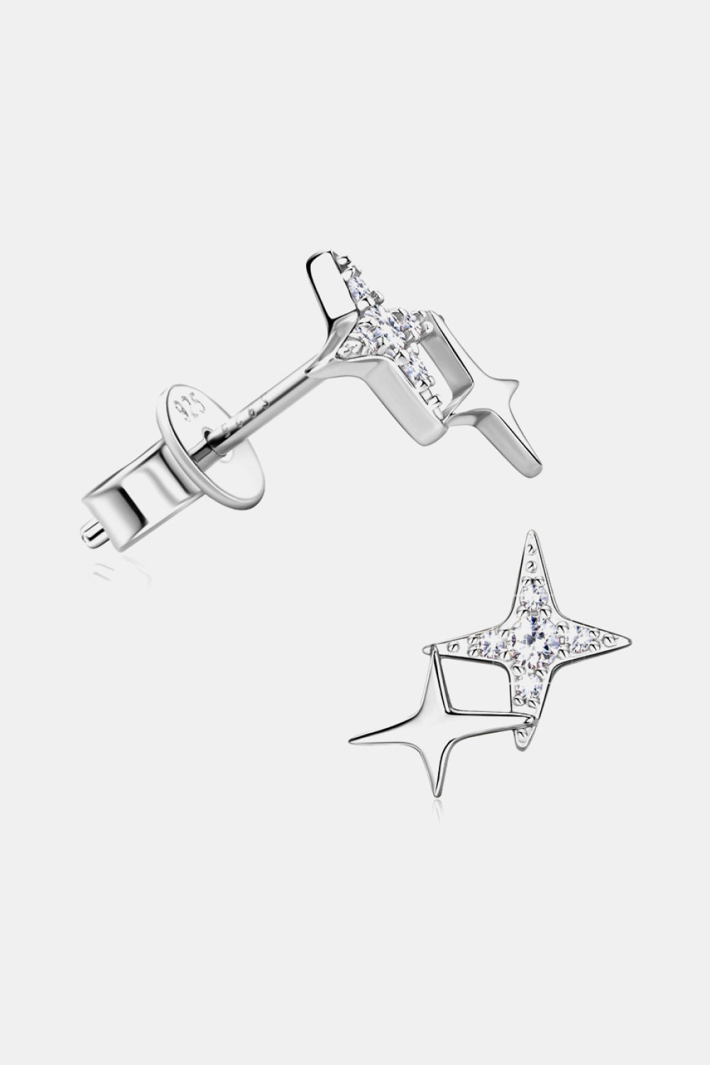 Moissanite 925 Sterling Silver Star Shape Earrings BLUE ZONE PLANET