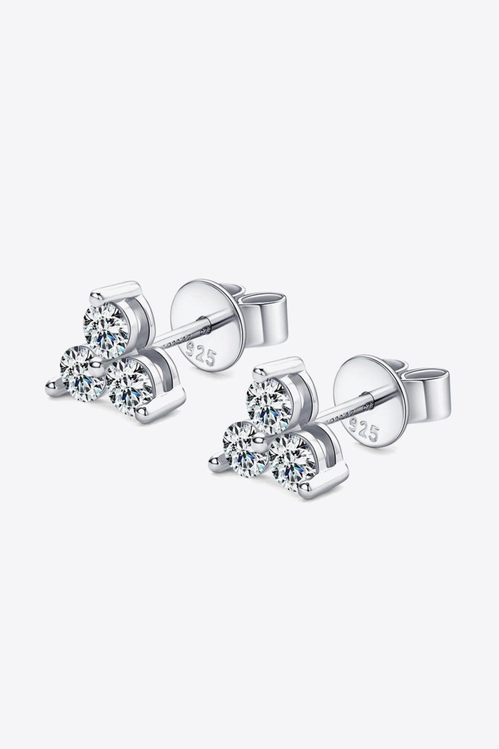 Moissanite 925 Sterling Silver Stud Earrings BLUE ZONE PLANET