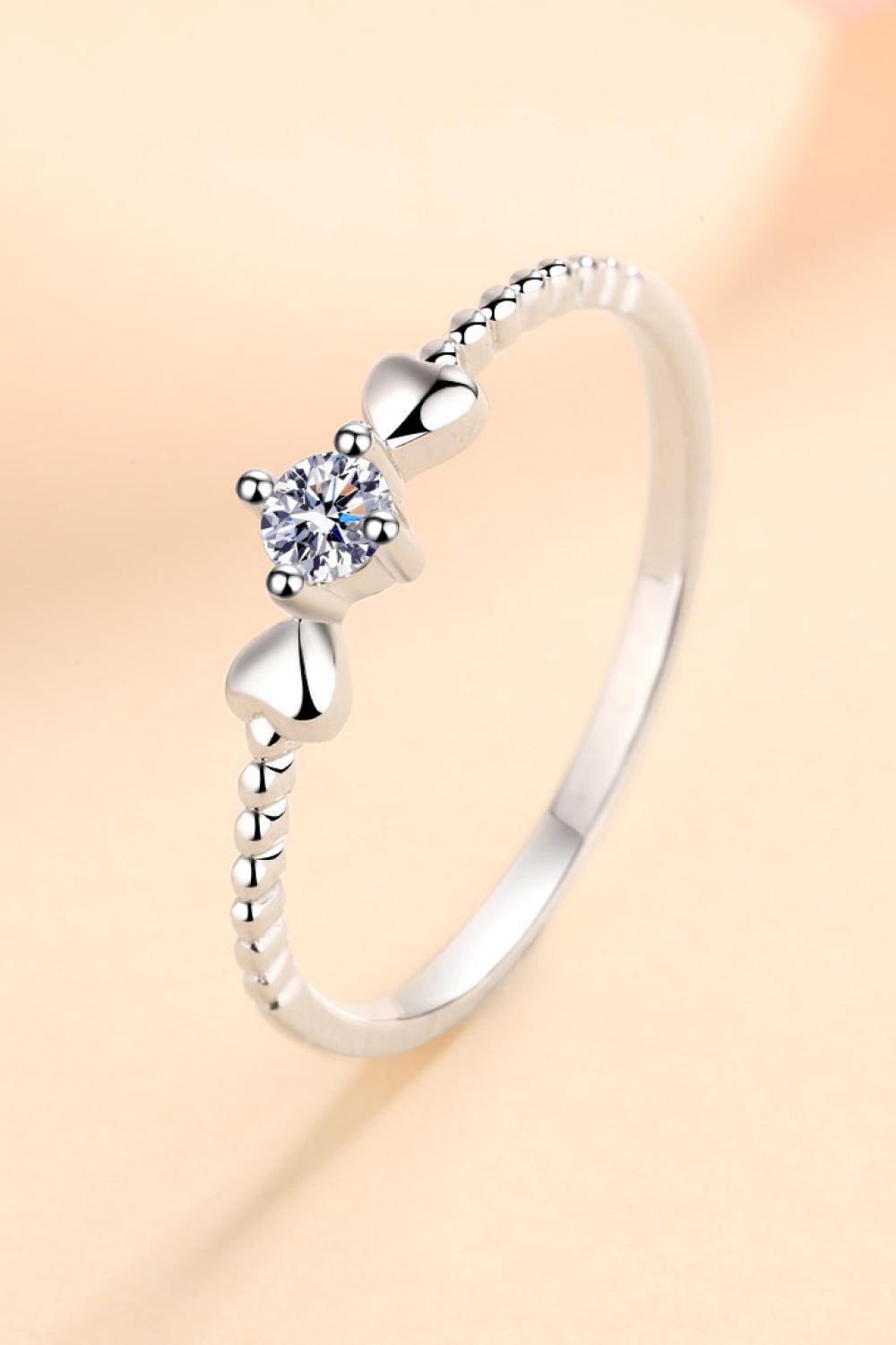 Moissanite Heart 925 Sterling Silver Ring BLUE ZONE PLANET