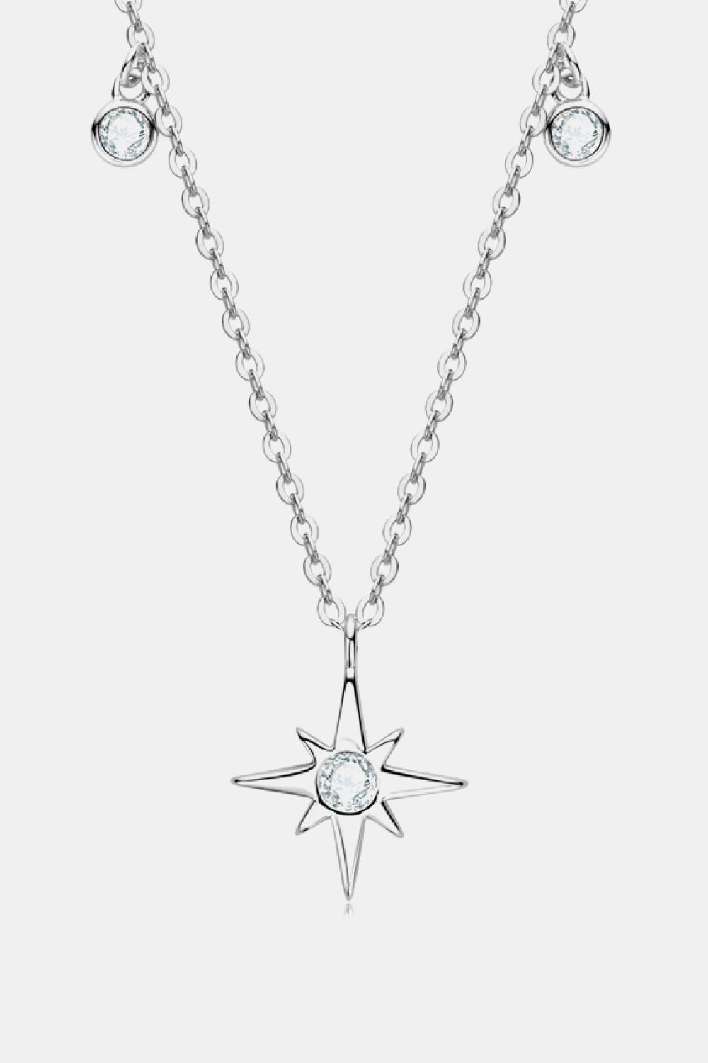 Moissanite North Star Pendant 925 Sterling Silver Necklace BLUE ZONE PLANET