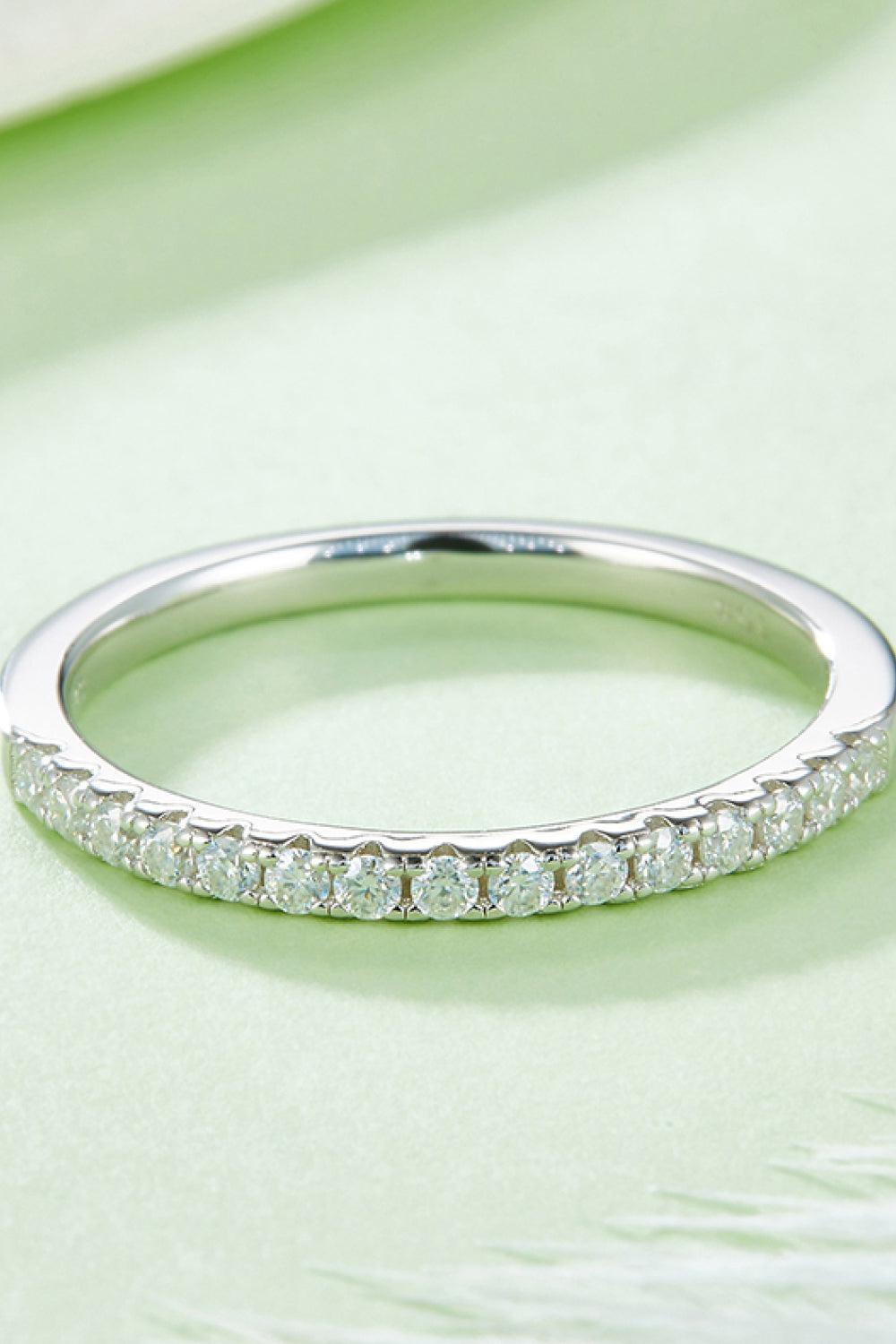 Moissanite Platinum-Plated Half-Eternity Ring BLUE ZONE PLANET