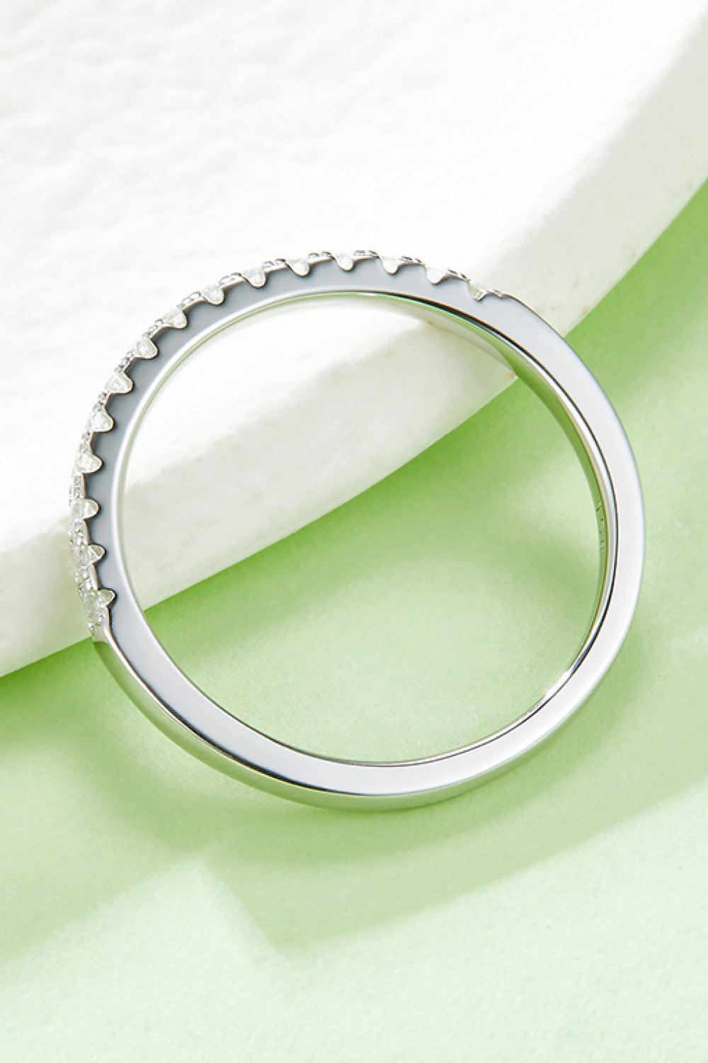 Moissanite Platinum-Plated Half-Eternity Ring BLUE ZONE PLANET