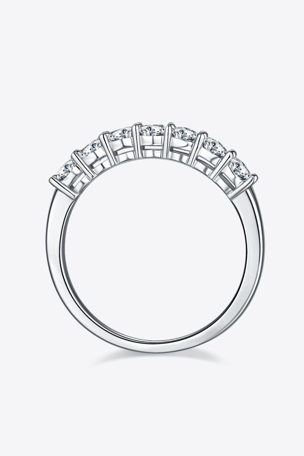 Moissanite Platinum-Plated Half-Eternity Ring BLUE ZONE PLANET