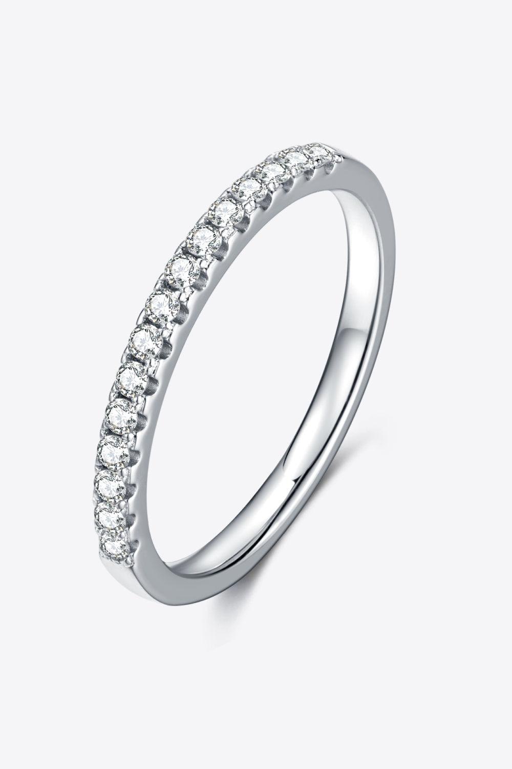 Moissanite Platinum-Plated Half-Eternity Ring BLUE ZONE PLANET