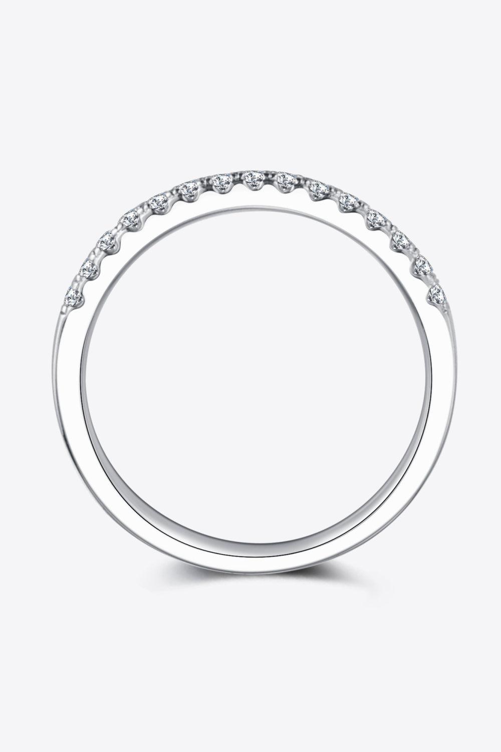 Moissanite Platinum-Plated Half-Eternity Ring BLUE ZONE PLANET