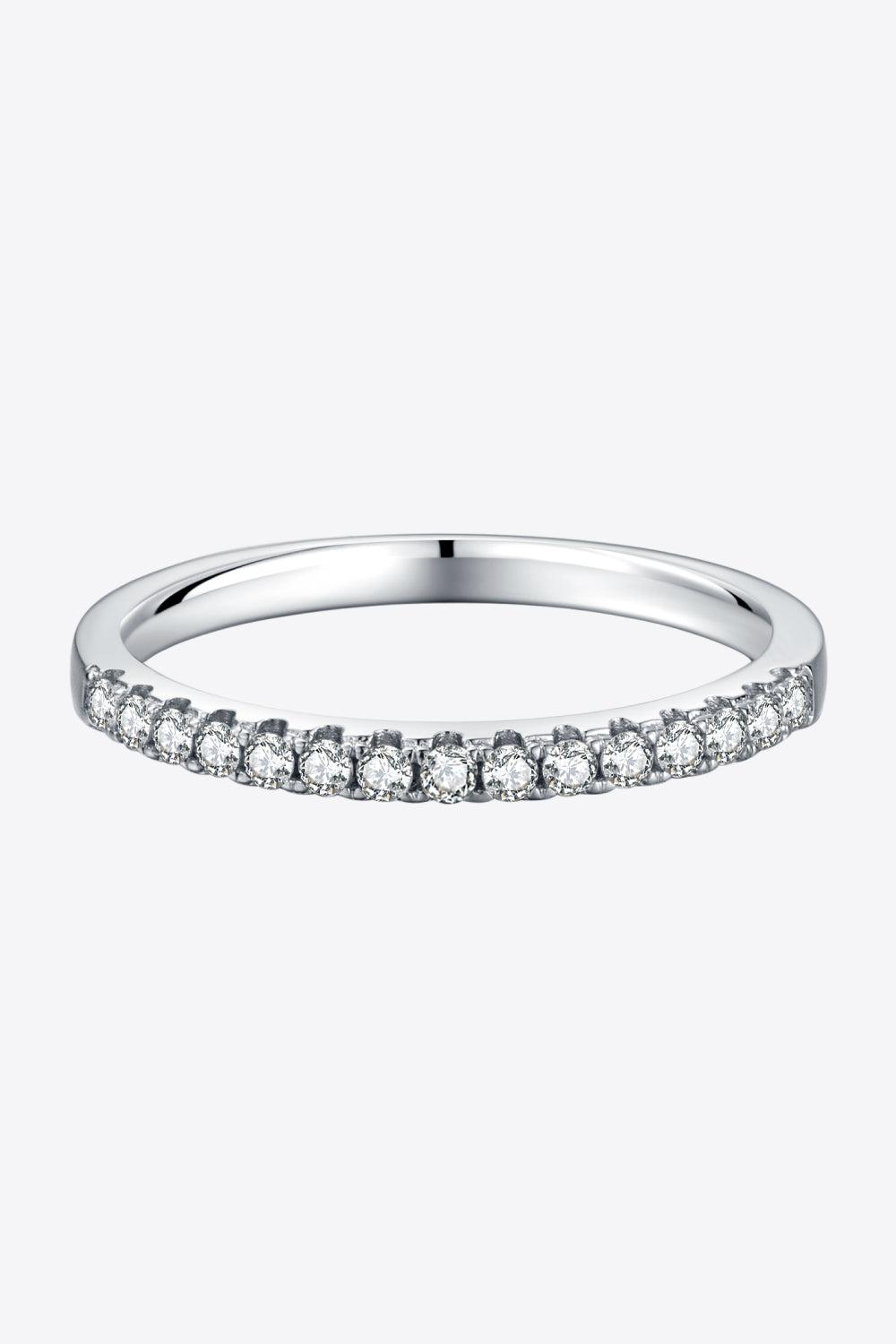 Moissanite Platinum-Plated Half-Eternity Ring BLUE ZONE PLANET