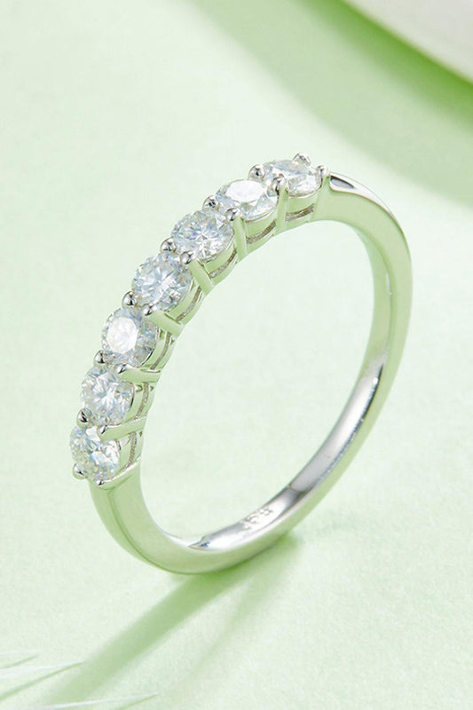 Moissanite Platinum-Plated Half-Eternity Ring BLUE ZONE PLANET