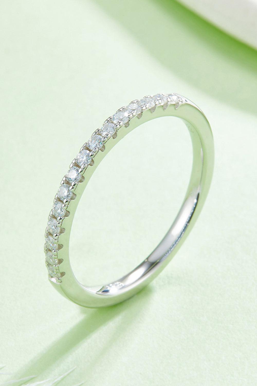 Moissanite Platinum-Plated Half-Eternity Ring BLUE ZONE PLANET