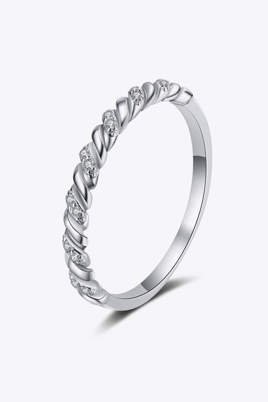 Moissanite Rhodium-Plated Half-Eternity Ring BLUE ZONE PLANET