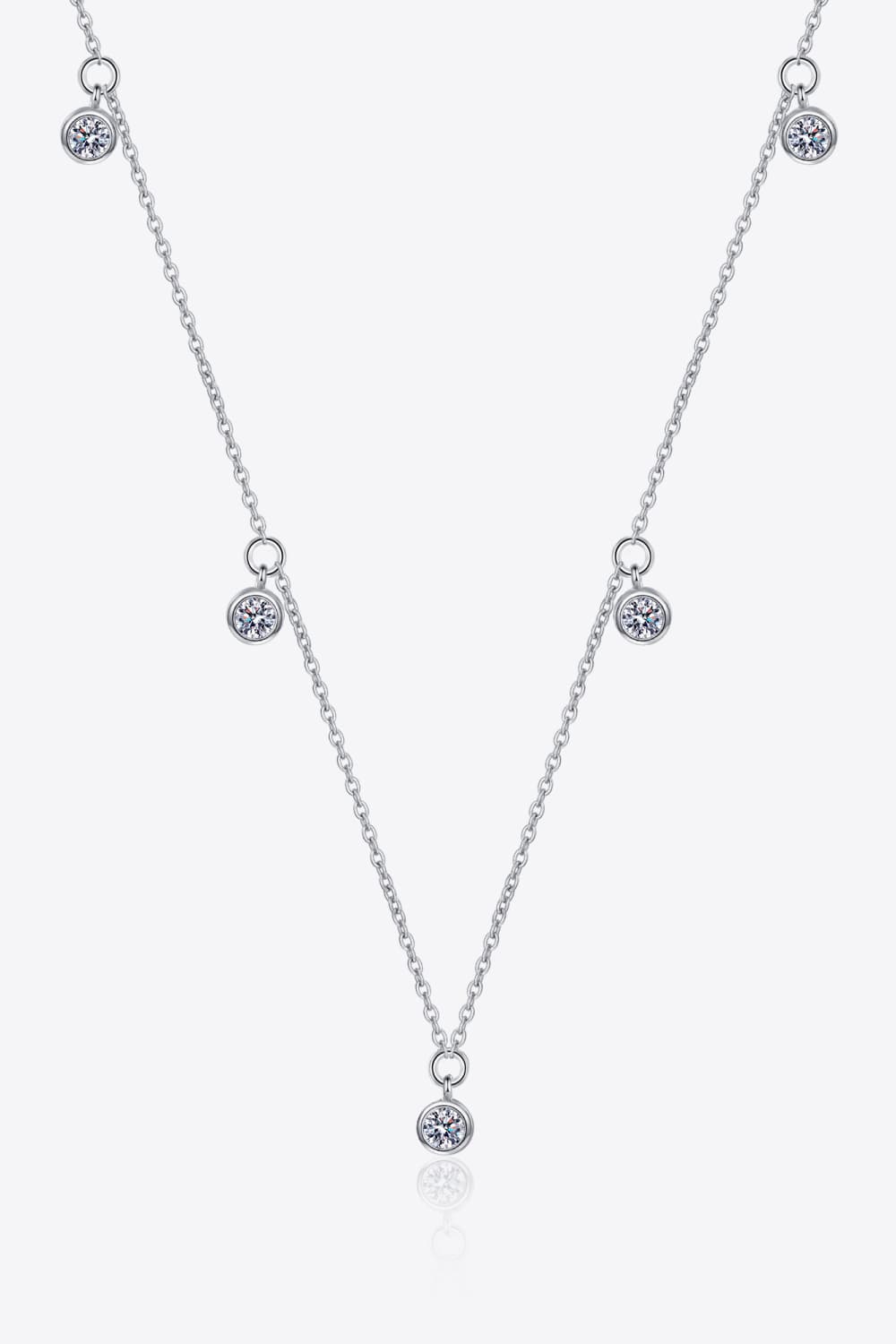 Moissanite Rhodium-Plated Necklace BLUE ZONE PLANET
