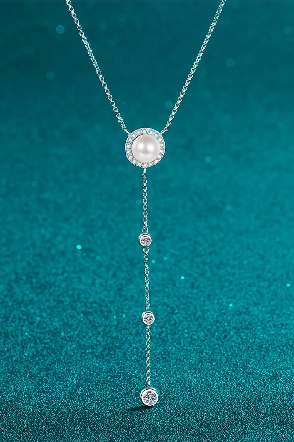 Moissanite Rhodium-Plated Necklace BLUE ZONE PLANET
