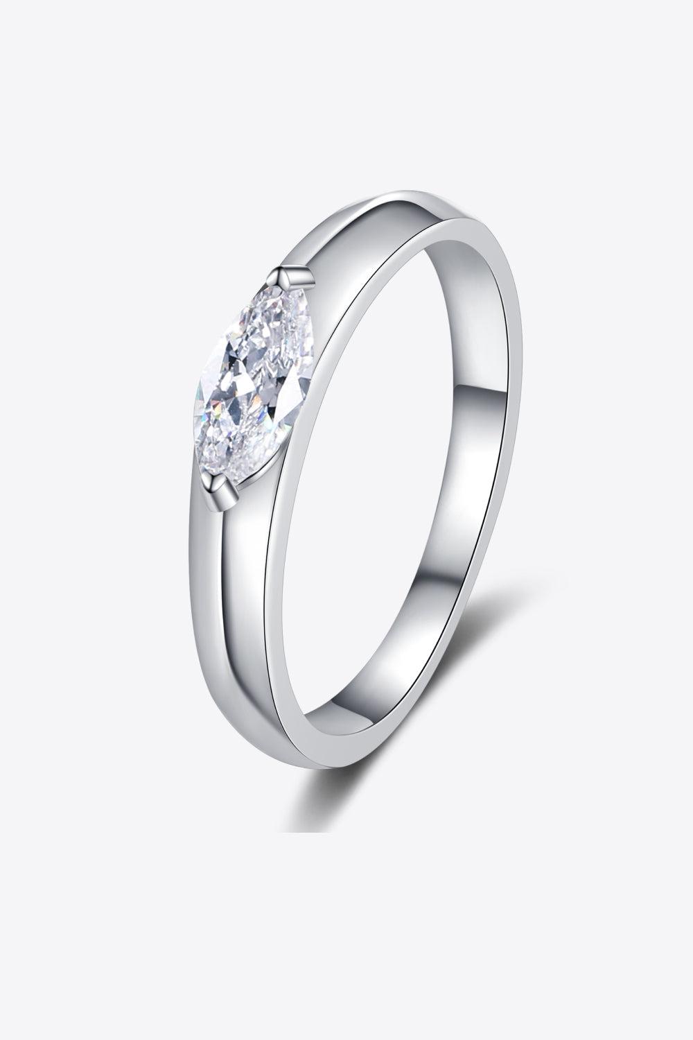 Moissanite Rhodium-Plated Ring BLUE ZONE PLANET