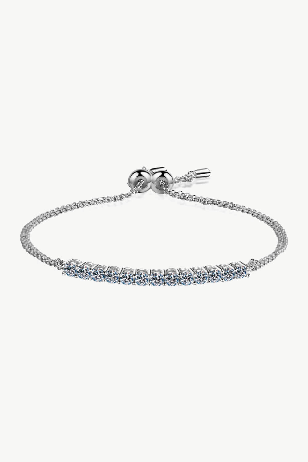 Moissanite Sterling Silver Bracelet BLUE ZONE PLANET