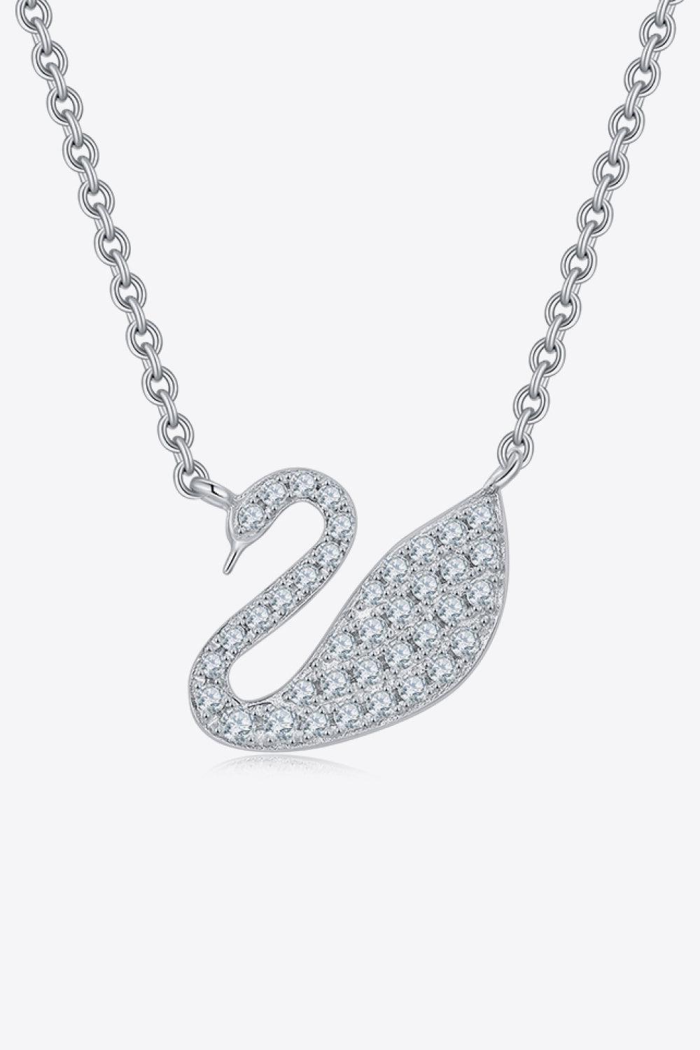 Moissanite Swan 925 Sterling Silver Necklace BLUE ZONE PLANET