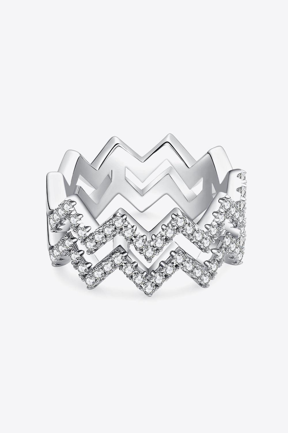 Moissanite Zigzag Stacking Rings BLUE ZONE PLANET