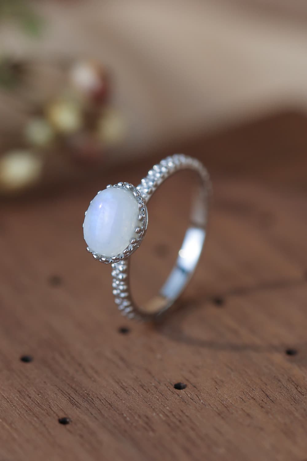 Moonstone 925 Sterling Silver Ring BLUE ZONE PLANET