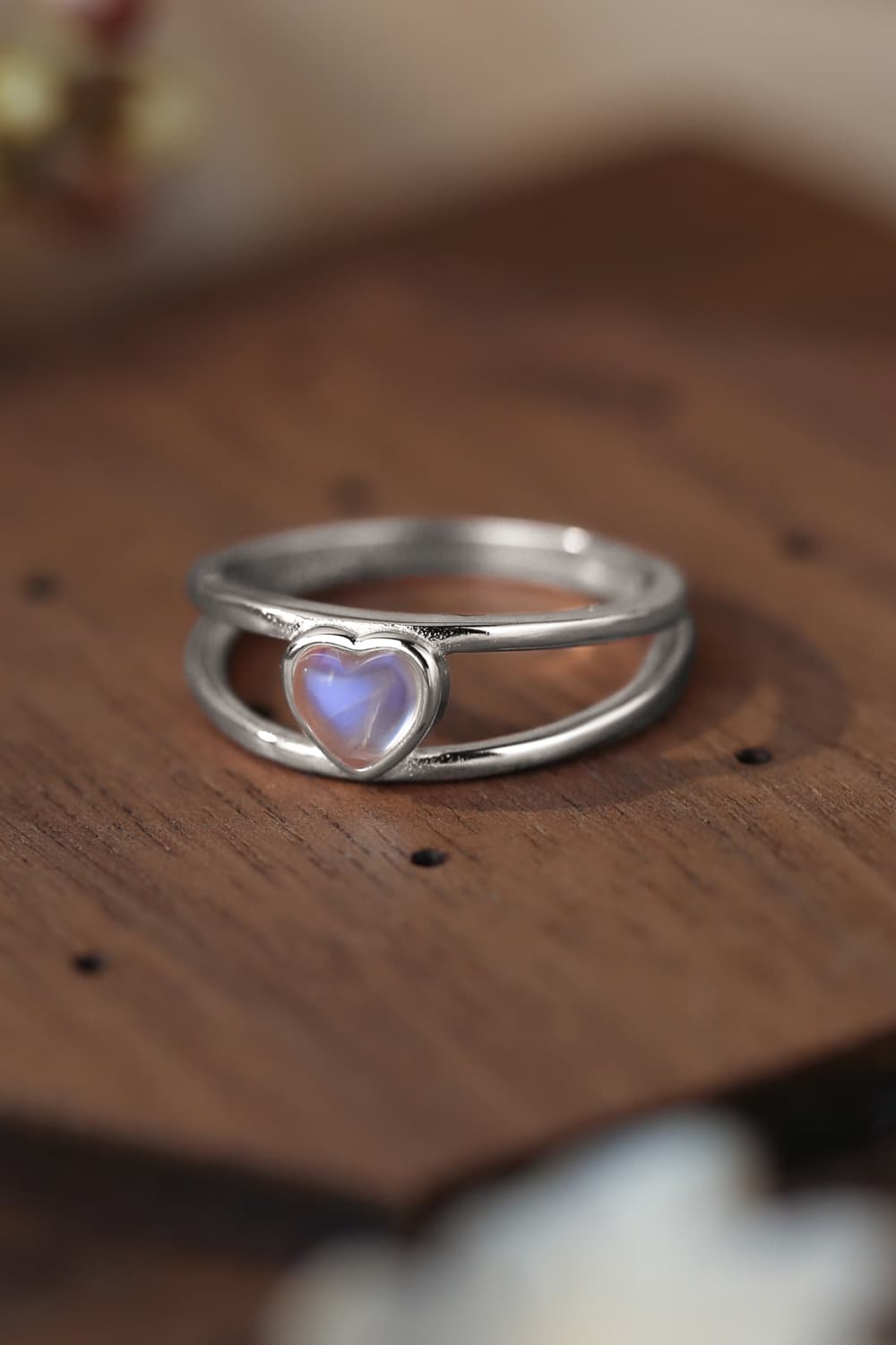 Moonstone Heart 925 Sterling Silver Ring BLUE ZONE PLANET