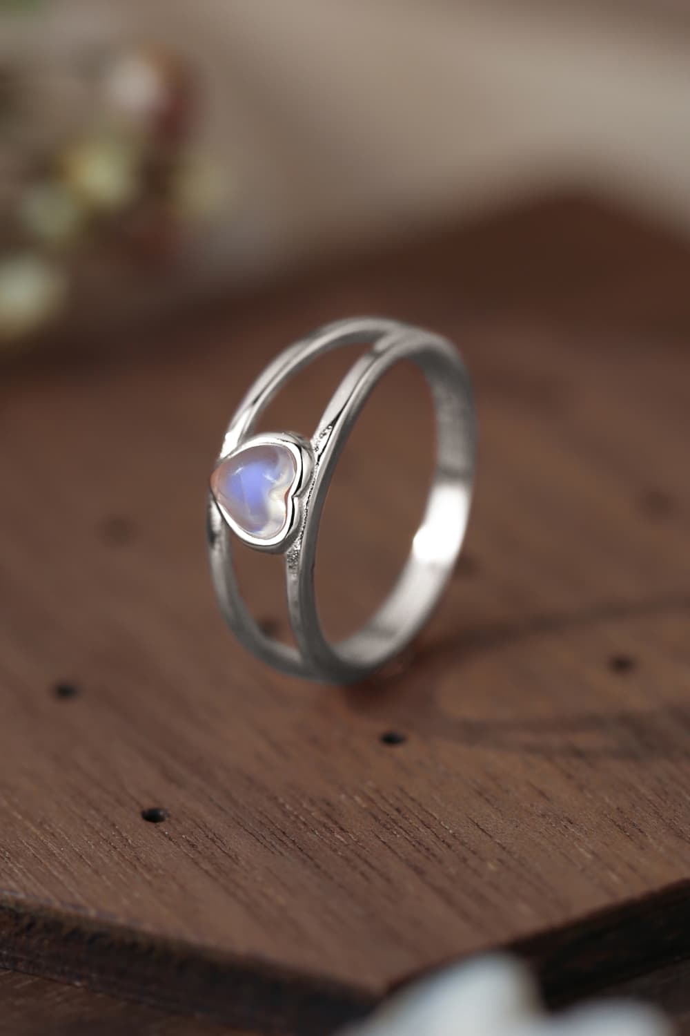 Moonstone Heart 925 Sterling Silver Ring BLUE ZONE PLANET
