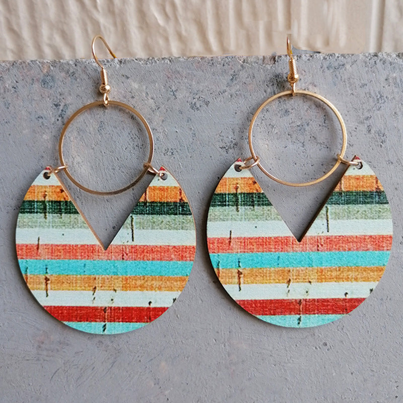 Ms.Pac-Man Shape Wooden Dangle Earrings BLUE ZONE PLANET