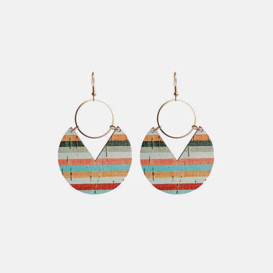 Ms.Pac-Man Shape Wooden Dangle Earrings BLUE ZONE PLANET