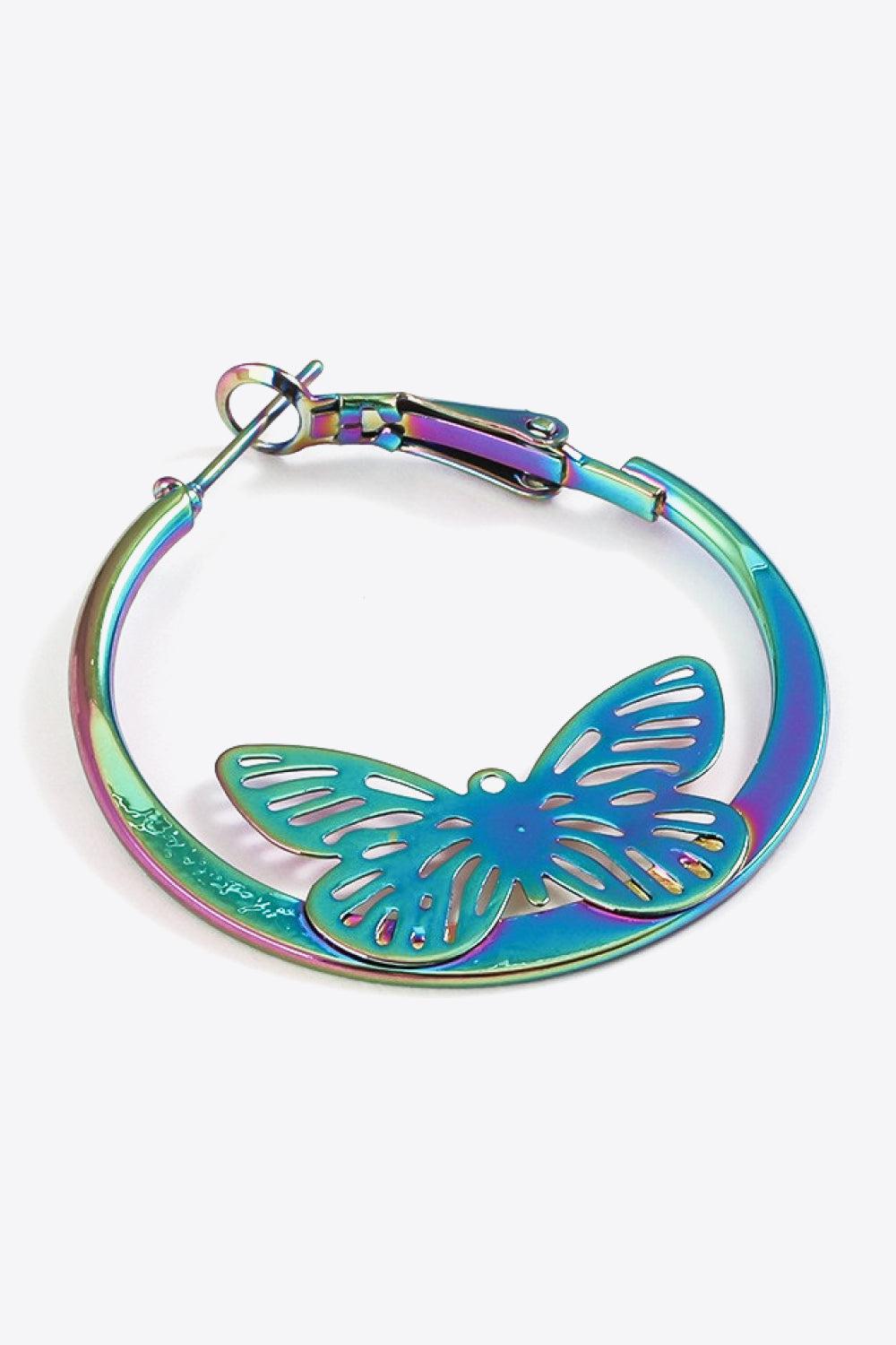 Multicolored Butterfly Huggie Earrings BLUE ZONE PLANET