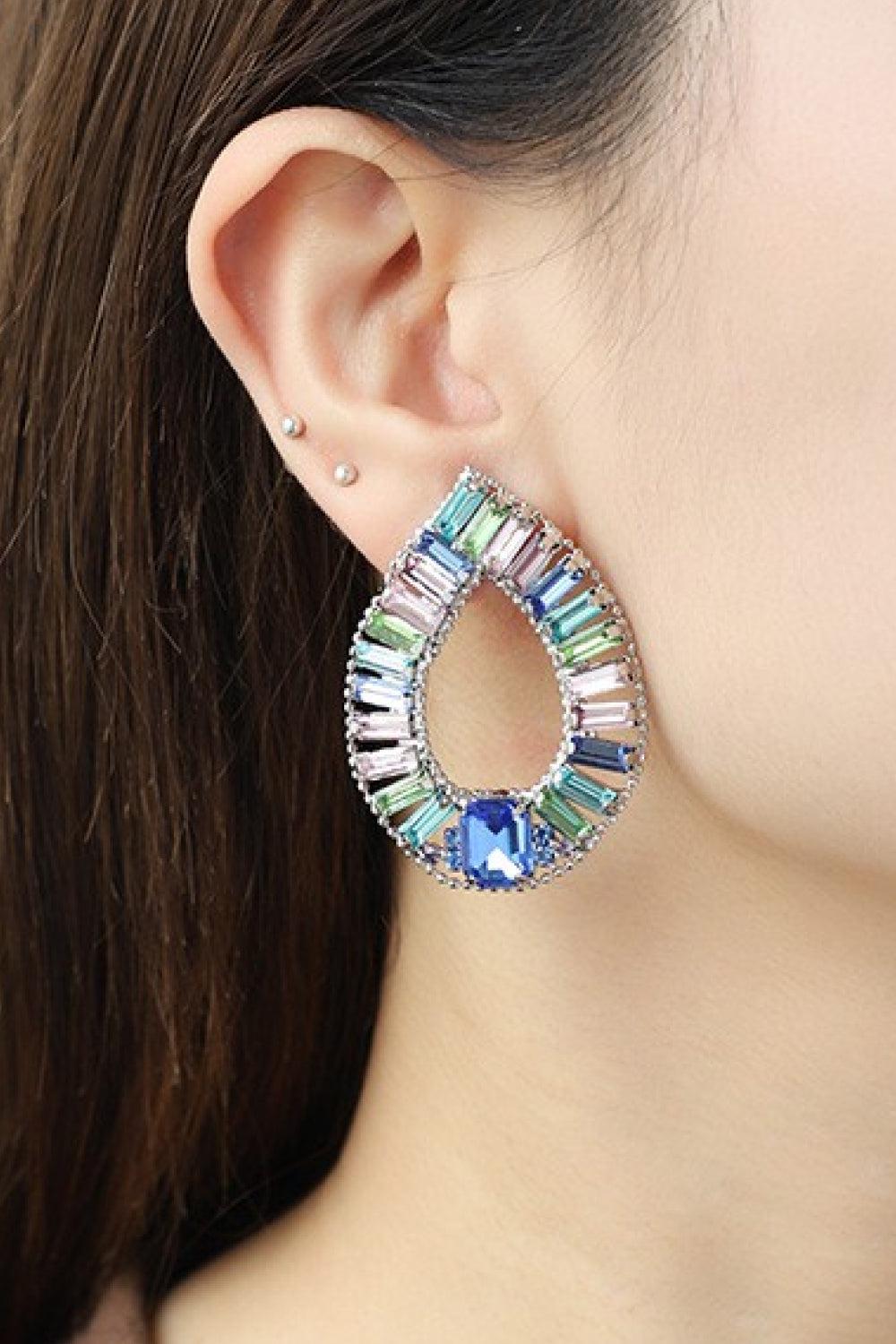 Multicolored Glass Stone Earrings BLUE ZONE PLANET