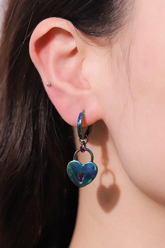 Multicolored Heart Drop Earrings BLUE ZONE PLANET